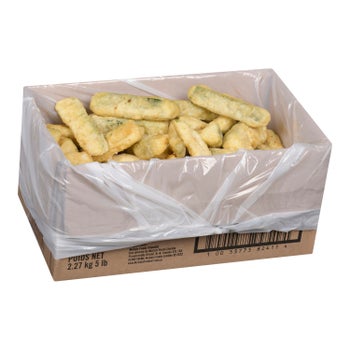 "Zucchini Wedges, Battered, Appetizer, 105 Piece, Trans Fat Compliant"